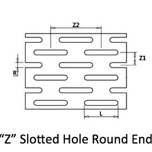 Z slotted hole round end perforated metal sheets