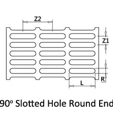 90 degree slotted hole round end perforated metal sheets