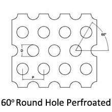 60° round hole perfroated metal sheets